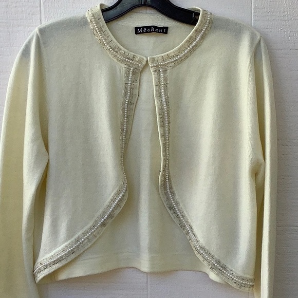 Merchant Women’s Beaded Trim open front Blazer Lrg - Picture 7 of 7